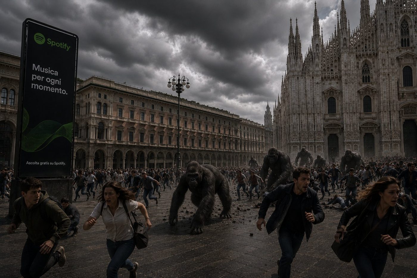 Gorilla nelle strade di Milano, visual di riferimento